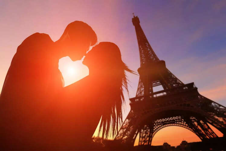 Sunset views from the Eiffel Tower
