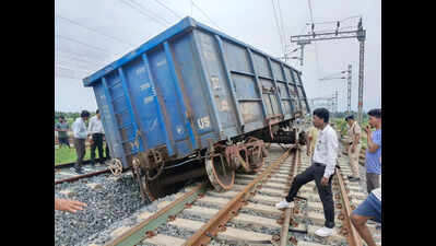 The incident happened around 2.26pm during the maintenance work, railway officials said. Trolley of goods train derails in Odisha, no casualties