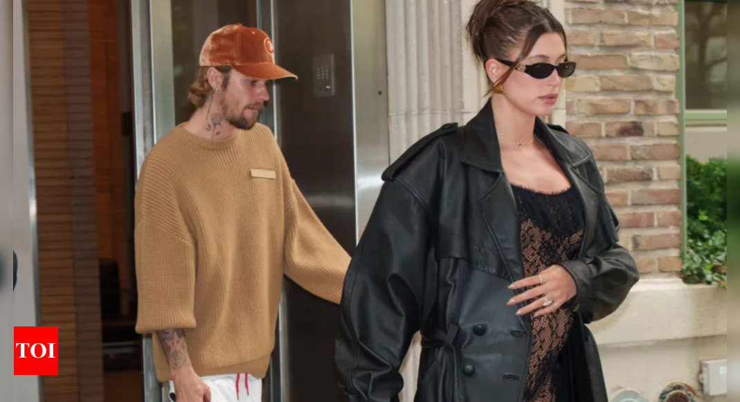 Hailey Bieber hides baby bump while attending church with Justin Bieber #JustinBieber