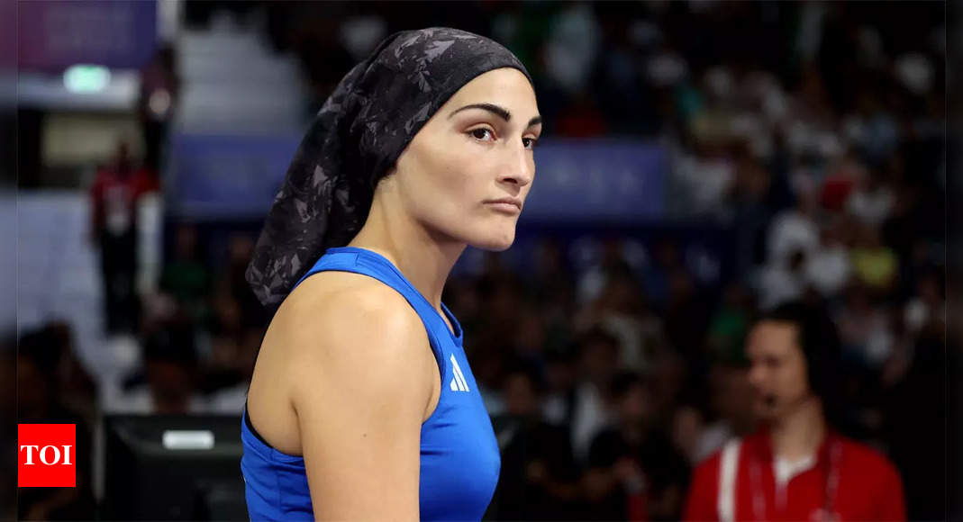 After abandoning Imane Khelif fight, Italy's Angela Carini holding head