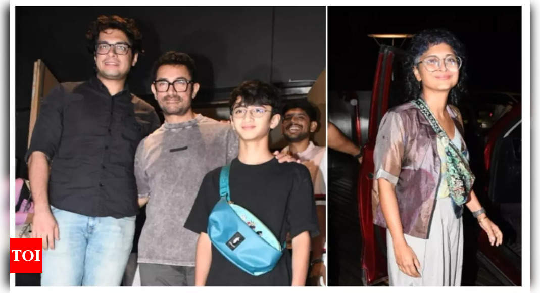 Aamir steps out with Kiran, Azad, Junaid