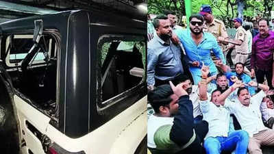 FIR as NCP (SP) MLA Awhad's car attacked in Mumbai 'over remark on Sambhajiraje'; neta detained