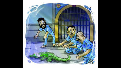 Jailhouse crocodile: Inmates trap and snap reptile like pros in Vadodara