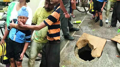 Seven-year-old Delhi boy falls into manhole covered with cardboard