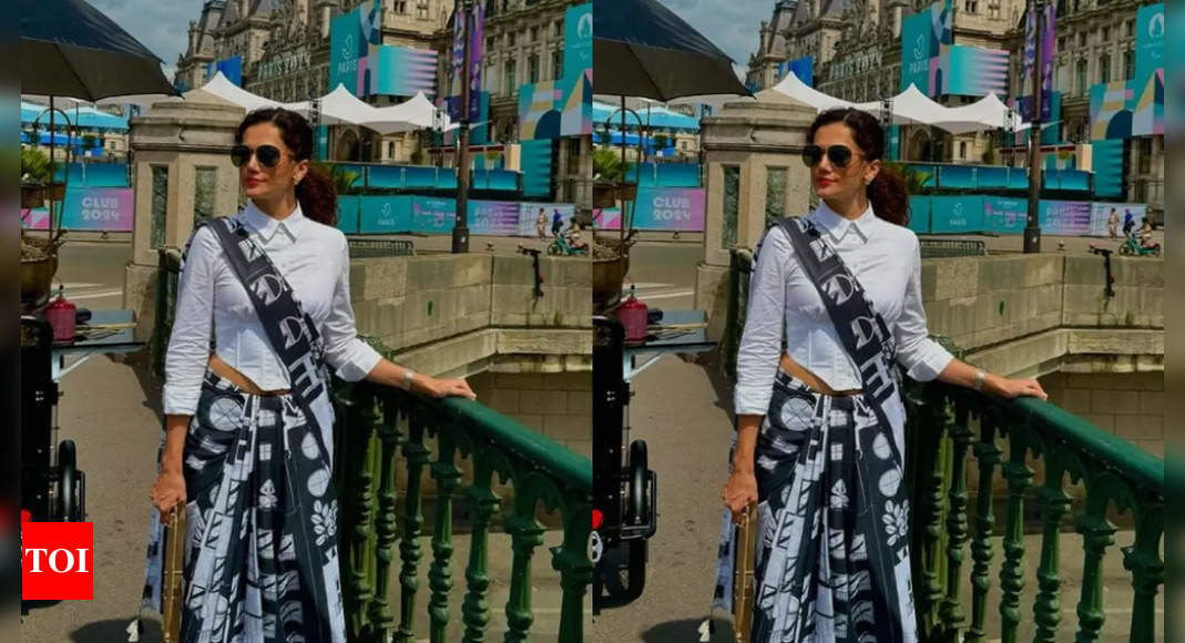 Taapsee Pannu Shines in Paris Sari Styles