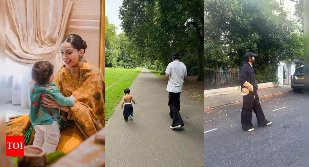 Sonam's son Vayu looks cute as he walks with Harsh