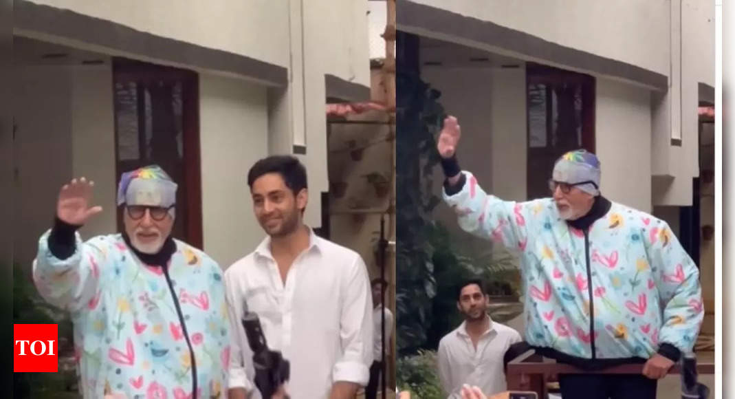 Amitabh Bachchan introduces grandson Agastya Nanda as crowds gather outside his house for ‘Sunday darshan’, ‘The Archies’ actor folds his hands in gratitude | Hindi Movie News