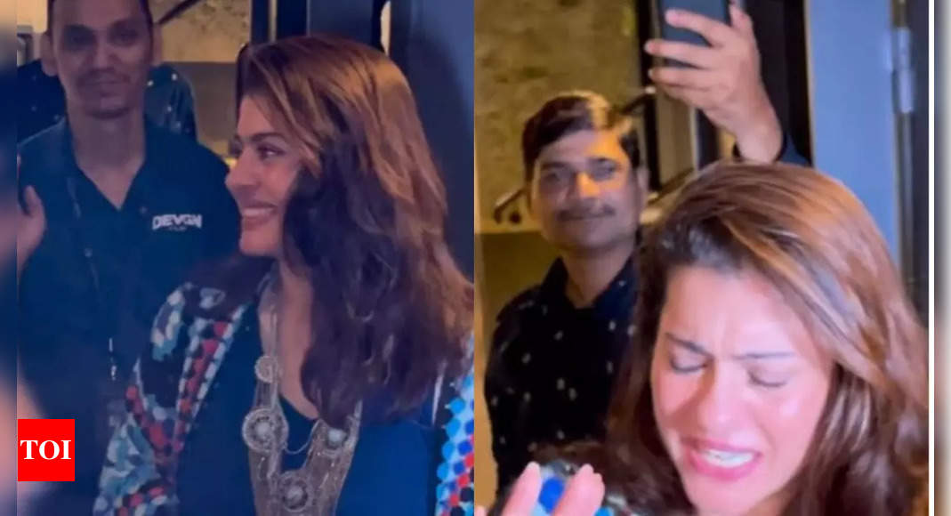 Kajol gets mobbed by fans outside her house as she meets them on her 50th birthday, signs autographs – WATCH VIDEO | Hindi Movie News – Times of India