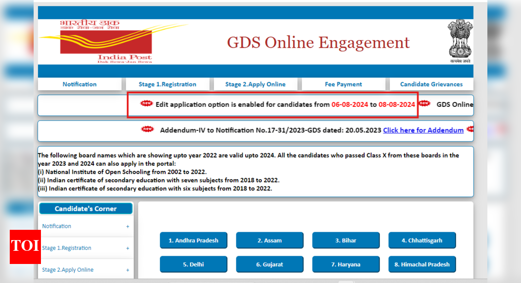 India Post GDS Application Correction Window for 44228 Posts Open from Today: Here's How to Make Changes