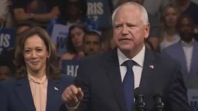 Walz attacks Trump and Vance in first appearance as Harris’s running mate: 'They are creepy, weird as hell'