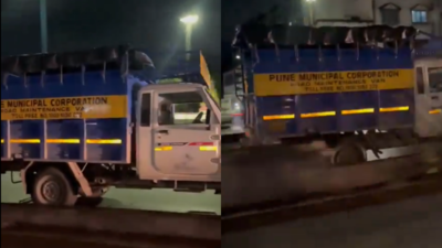 'Driverless' Pune municipal truck's wild reverse ride caught on camera