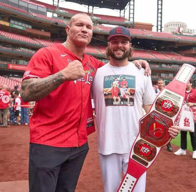 Randy Orton Kicks Off Cardinals Game with First Pitch in St. Louis