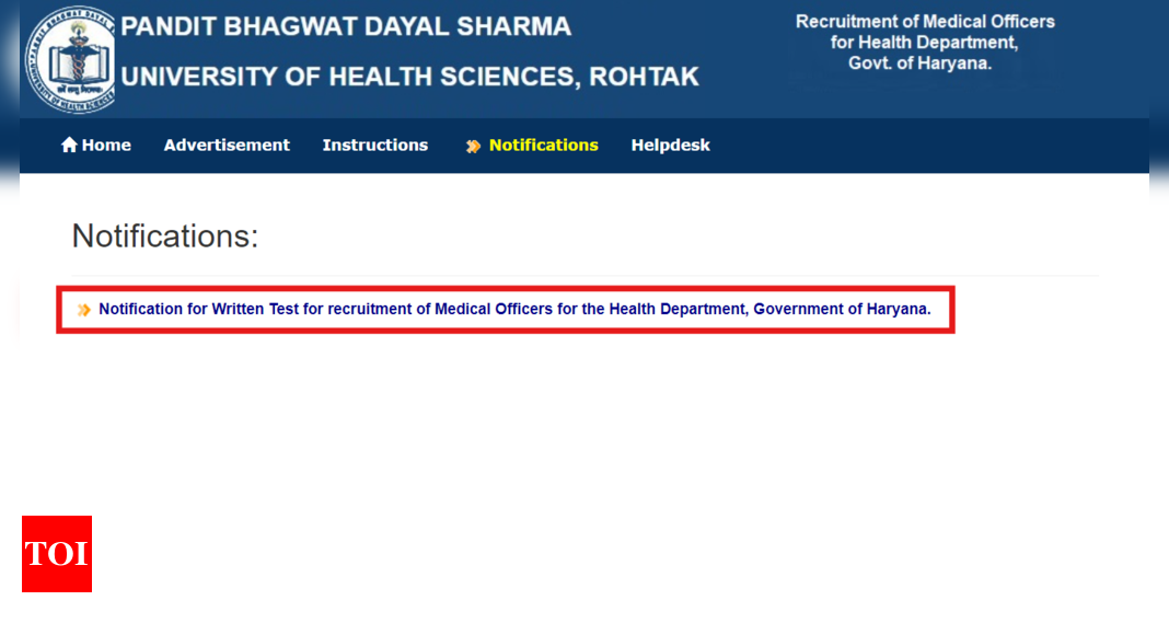 UHSR HCMS Medical Officer recruitment 2024: Registration begins for 777 posts at haryanahealth.gov.in, direct link to apply here