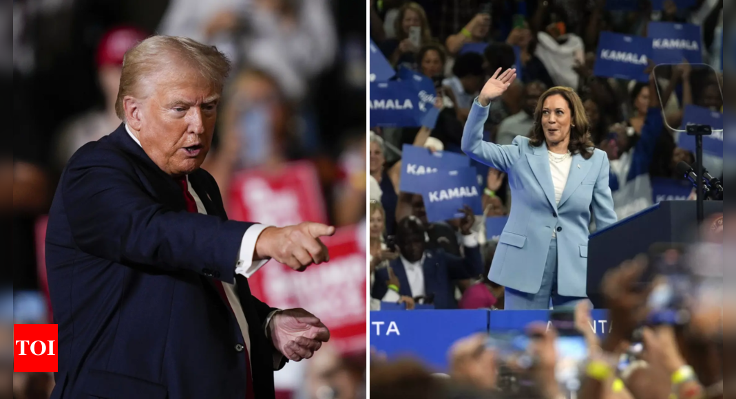 Kamala Harris ahead by 5 points, Donald Trump trails in key swing states, new poll shows – Times of India