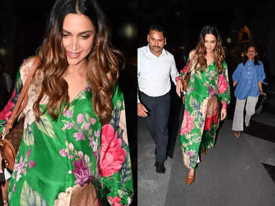 Mom-to-be Deepika Padukone blossoms in green floral suit by Sabyasachi