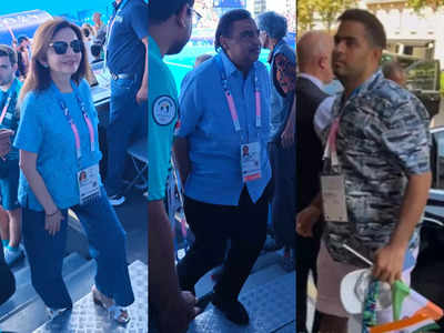 Nita Ambani, Akash and Mukesh Ambani's stylish outing at the 2024 Olympics in Paris