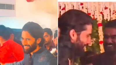 Naga Chaitanya is all smiles as he makes first appearance after engagement with Sobhita Dhulipala; attends his personal assistant's wedding - WATCH video