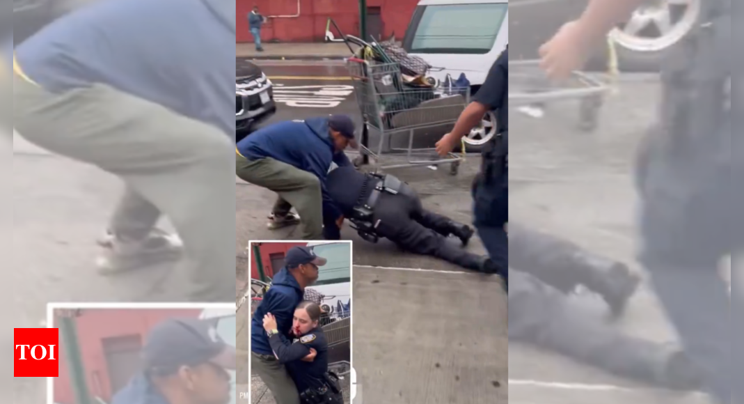 Watch: Female NYPD officer punched on face by ‘repeat offender’ at New York sidewalk – Times of India