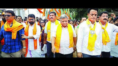 132km padayatra of BJP, JD(S) concludes; rally in Mysuru today