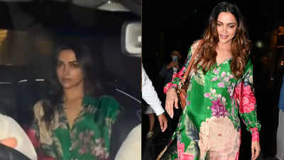 Pregnant Deepika Padukone repeats her green co-ord set for an outing, which she had worn for 'Rocky Aur Rani Kii Prem Kahaani' success party, netizens react