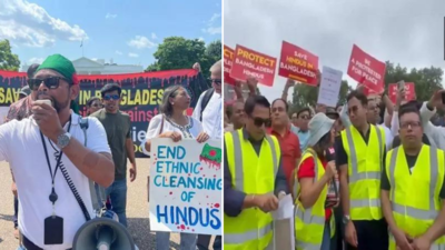 Protests erupt outside White House, UK Parliament condemning violence against Hindus in Bangladesh