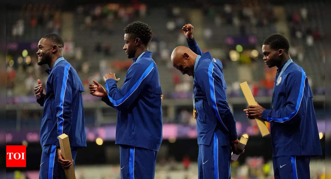 Paris Olympics 2024 Rai Benjamin anchors US to men's 4x400m relay gold