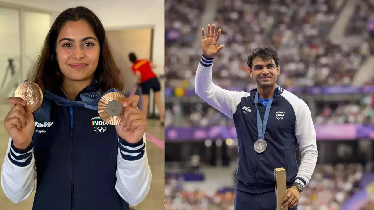 Neeraj Chopra with Gold Medal