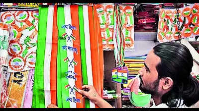 BJP workers have installed 7k flags in city