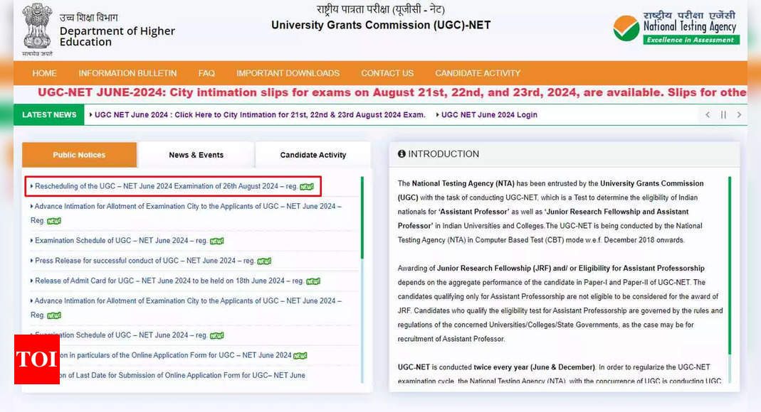 UGC NET 2024 Exam Rescheduled; Check Official Notice Here