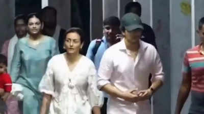 Mahesh Babu's wife Namrata Shirodkar and children Gautam and Sitara walk to Tirumala for an early darshan - WATCH