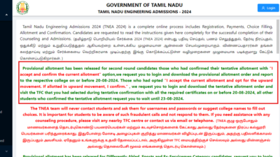 TNEA 2024 Counselling: Round 2 provisional seat allotment for engineering course out: Steps to check