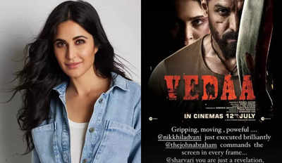 Katrina Kaif praises John Abraham and Sharvari Wagh's powerful performances in Nikkhil Advani's 'Vedaa' - See post