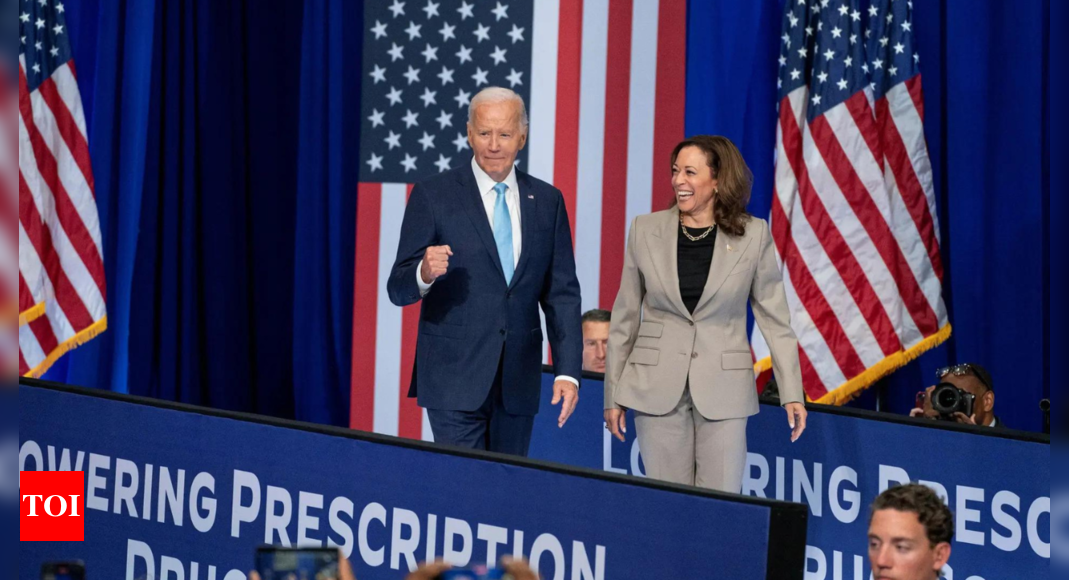 Joe Biden and Kamala Harris make joint appearance, first since Biden dropped out of presidential race – Times of India