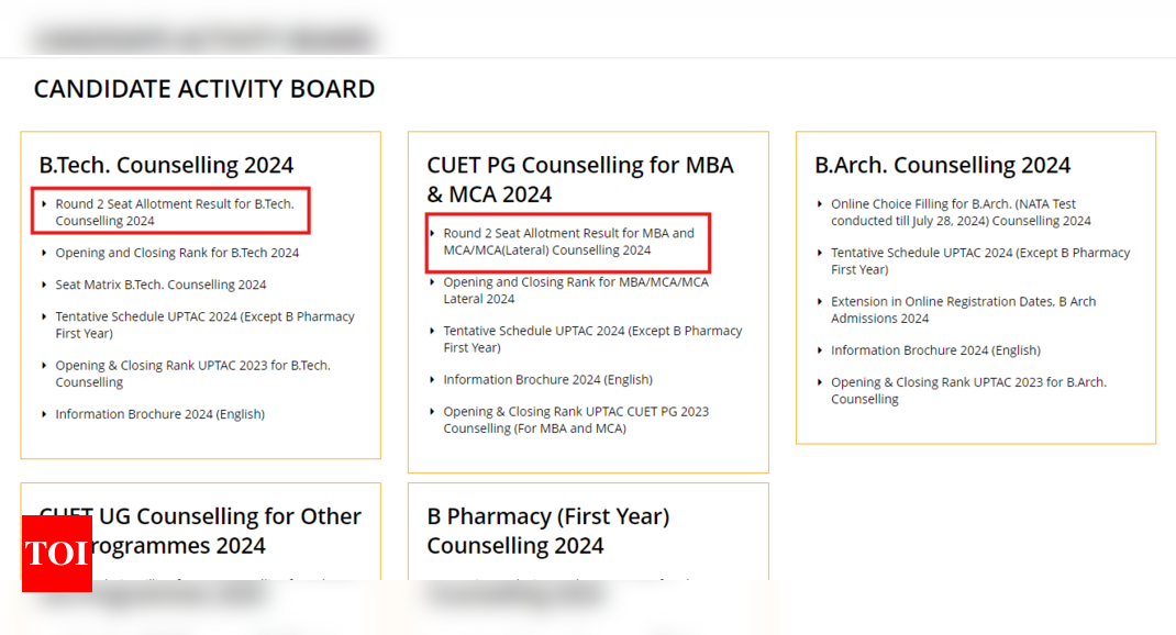 UPTAC Counselling 2024: Round 2 seat allotment result out for MBA, MCA, BTech Courses, direct links here