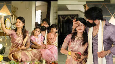 Radhika Pandit shares a glimpse of her Varamahalakshmi puja with Yash and their kids Ayra and Yatharv