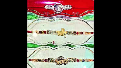 Religious theme rakhis much in demand this year