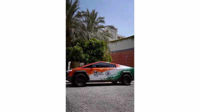 UAE-based content creator paints Tesla Cybertruck in tricolour, photos go viral