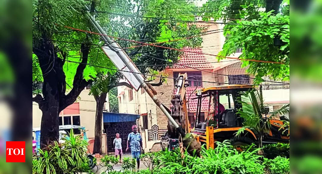 BMC: BMC removes defunct trident lamp posts in Salt Lake | News from Kolkata