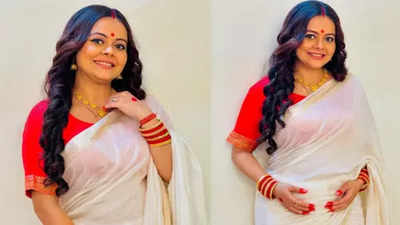 Mommy-to-be Devoleena Bhattacharjee shows off her baby bump in a gorgeous Bengali look; see pics