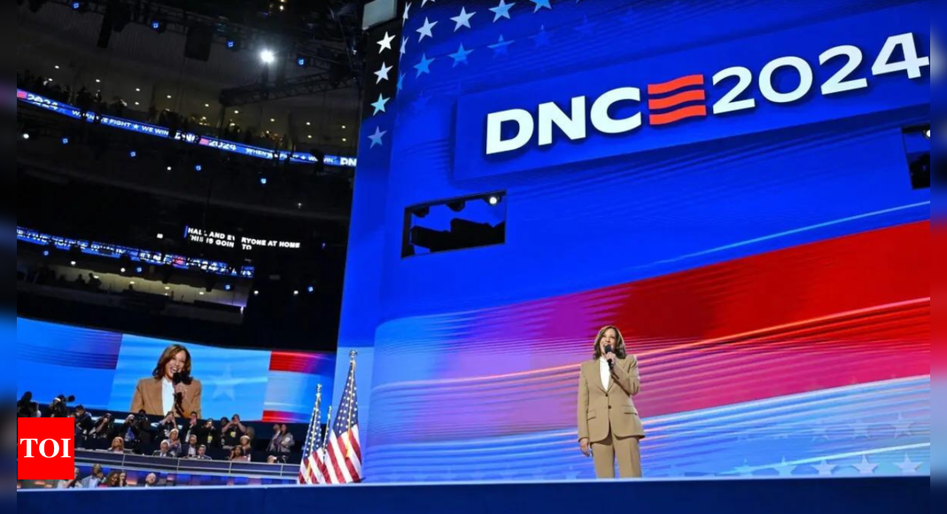 Watch: Kamala Harris makes surprise appearance on day 1 of DNC