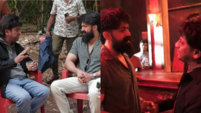 Yash and Shiva Rajkumar share a warm moment on the sets of 'Shivanna 131'