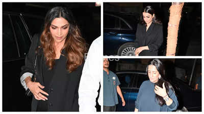 Mommy-to-be Deepika Padukone looks chic and elegant in black as she steps out for cosy dinner with Ranveer Singh's family - See photos