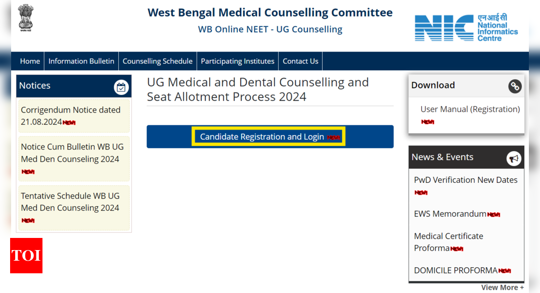 WB NEET UG 2024 Counselling registration begins at wbmcc.nic.in, direct link to apply: Check allotment schedule here