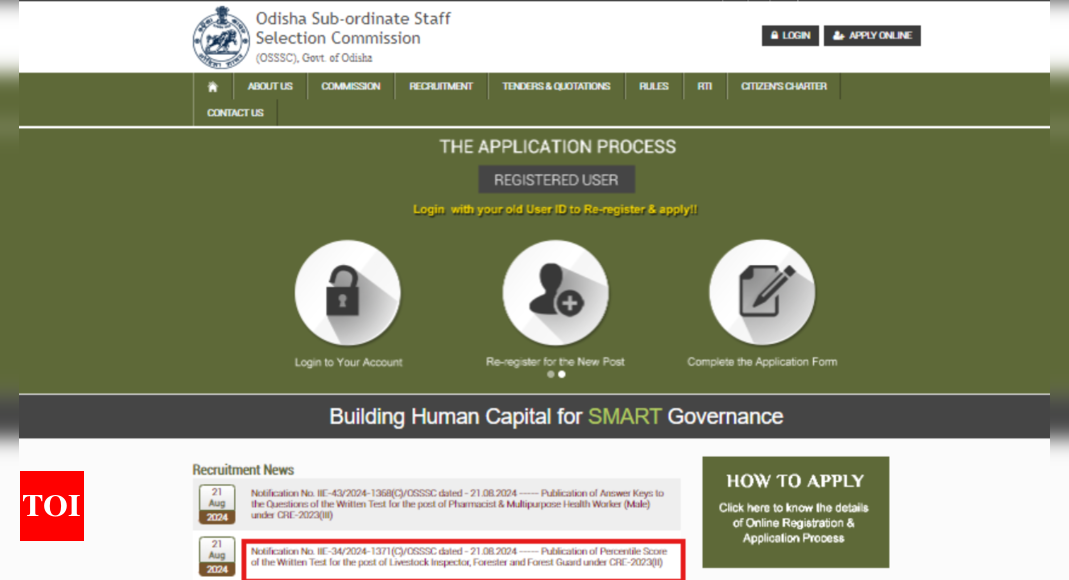 OSSSC Forest Guard, Live Stock Inspector, Forester result announced: Steps to check