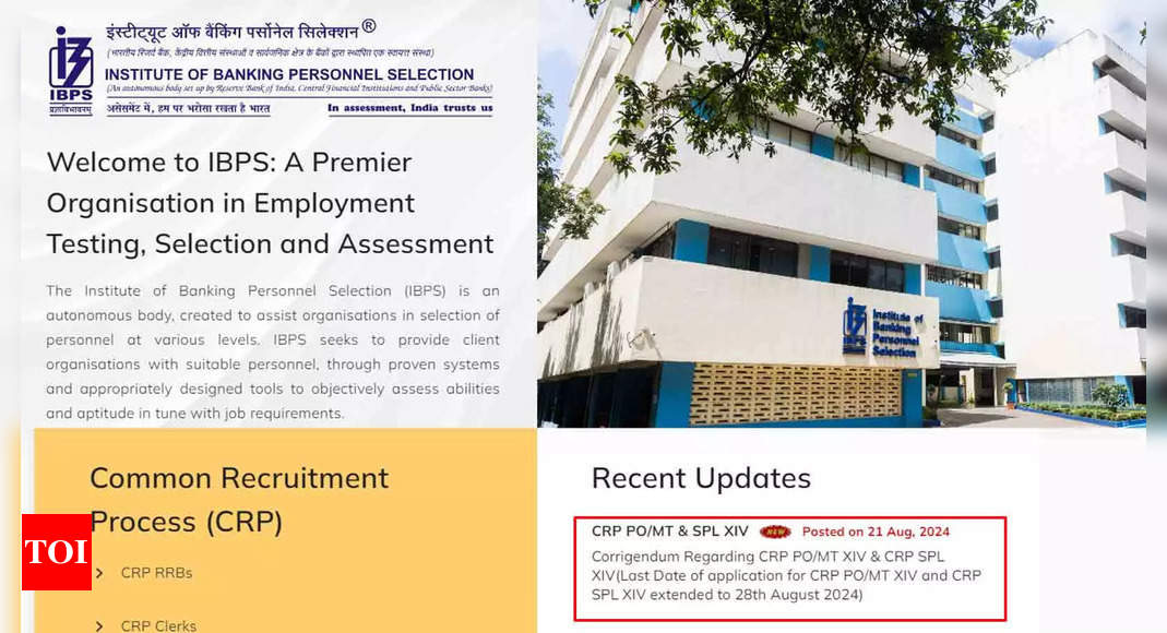 IBPS PO, SO Recruitment 2024: Last Date Extended to August 28, Check Official Notice Here