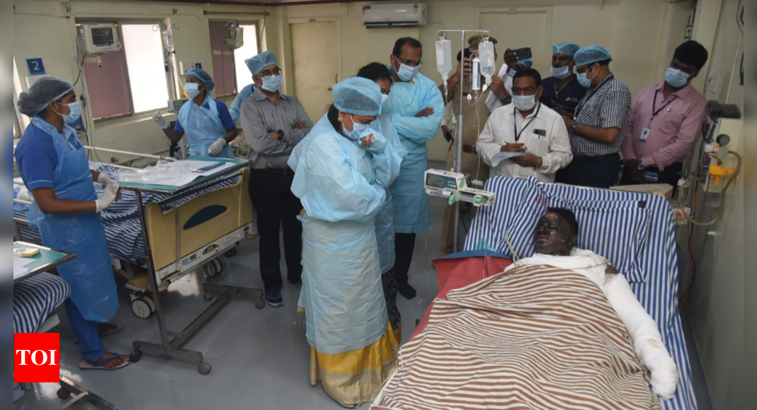 Pharma Company: Four suffered burns in a flash fire mishap at pharma company at Parawada in Anakapalle district