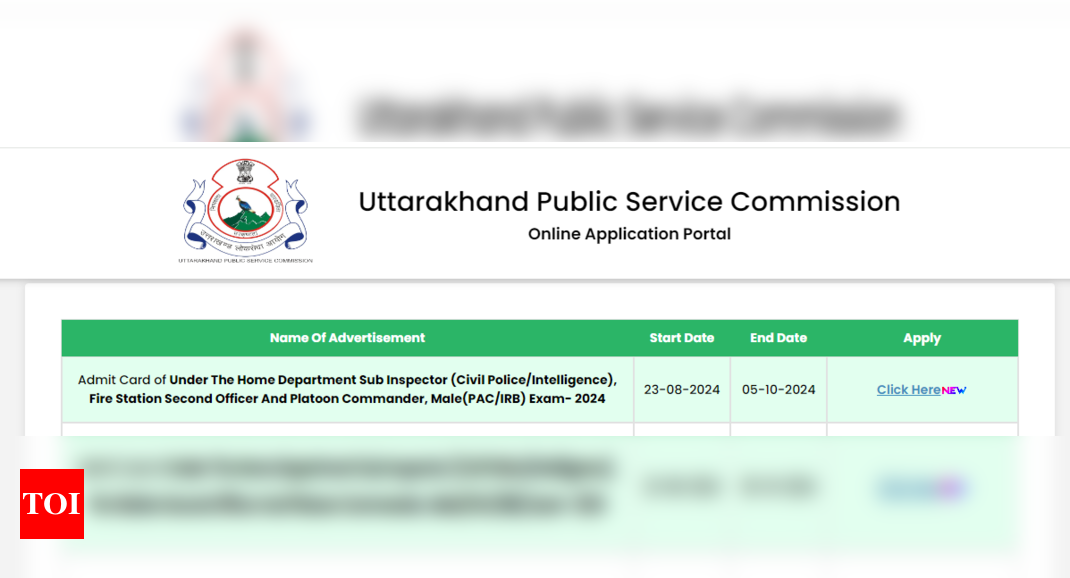 Uttarakhand Police SI admit card 2024 out: Check direct link here