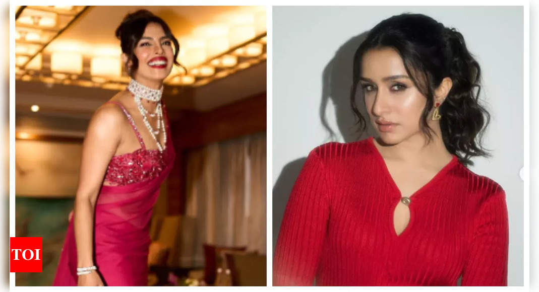 Priyanka Chopra stuns in her ‘Berries and Cream’ look as she dolls up for brother’s wedding festivities; Shraddha Kapoor REACTS – See photos |