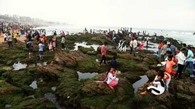 Receded sea level causes a concern in Vizag