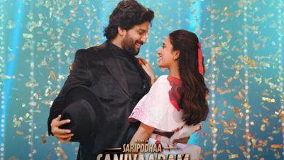 Nani and Priyanka Arul Mohan's chemistry shines in new 'Saripodhaa Sanivaaram' song "Sa Ri Ma Pa"